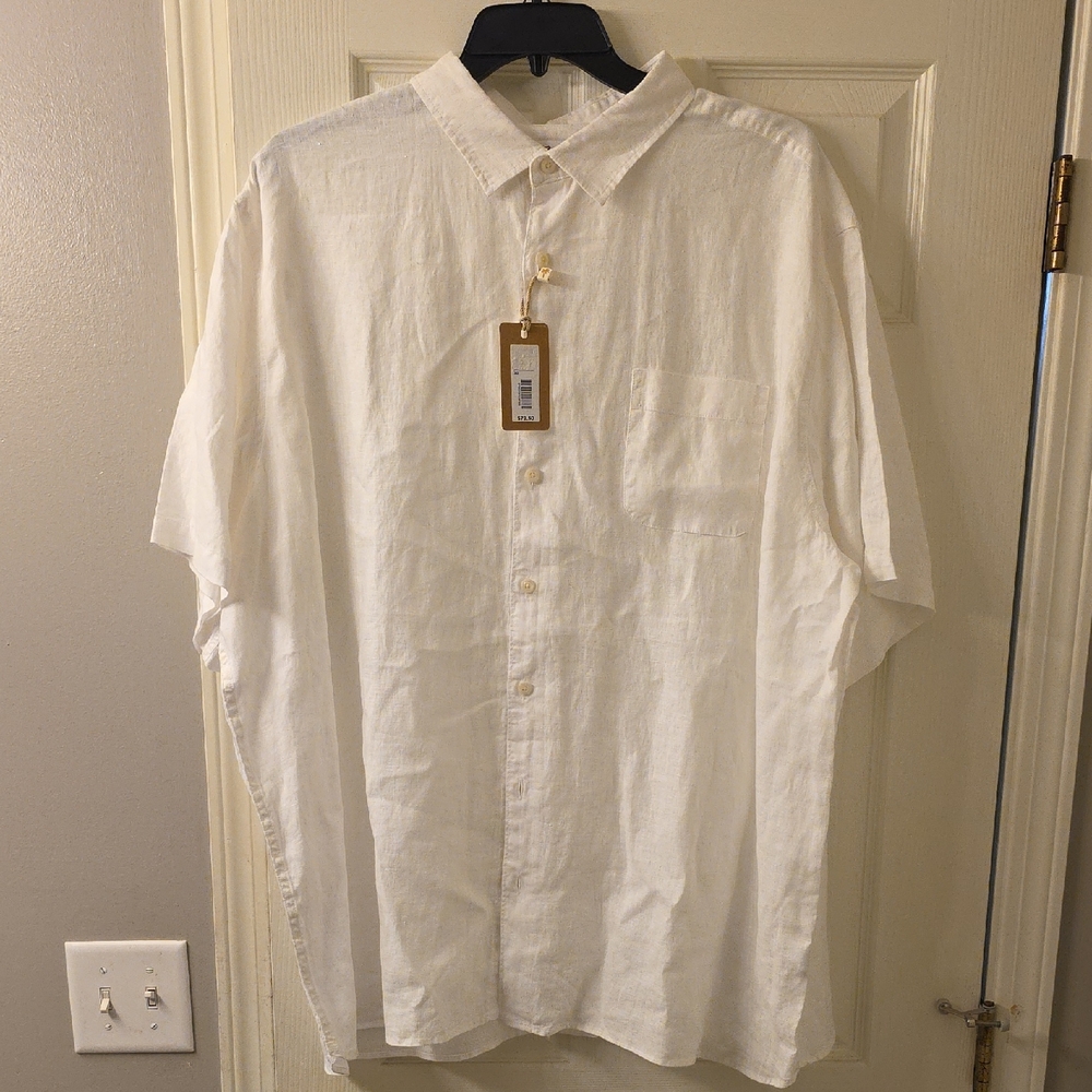 Caribbean White Men's Casual Button Down Shirt